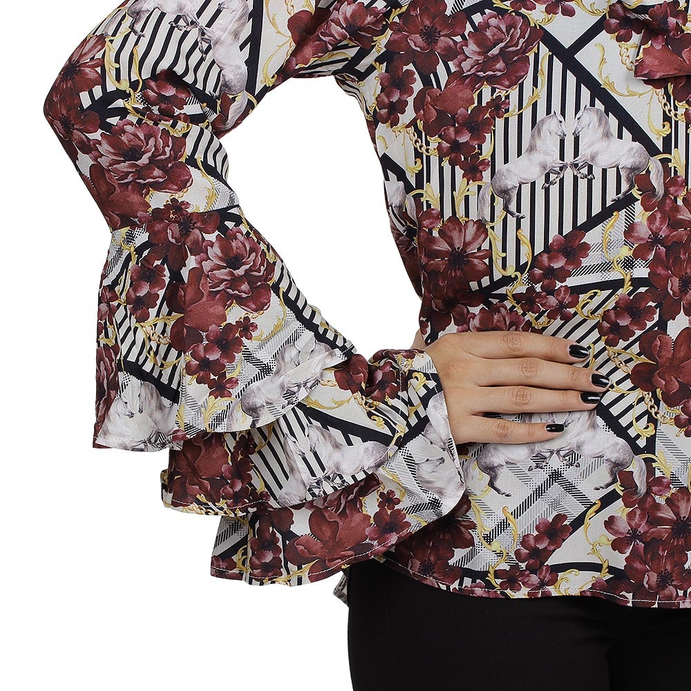 blusa estampada manga longa