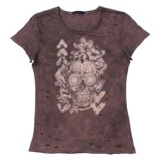 Blusa Feminina Marrom Destroyer Tassa Gold 23122 Blusa Feminina Marrom Destroyer Tassa Gold 23122