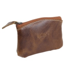 Bolsinha Porta Moedas de Couro Marrom DH Couros 25613 Bolsinha Porta Moedas de Couro Marrom DH Couros 25613