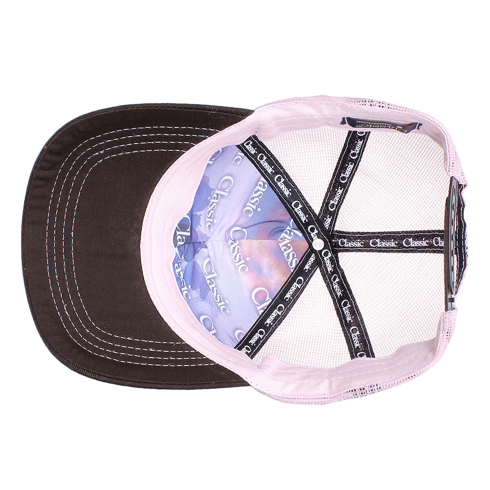 Boné Feminino Marrom com Tela Rosa Classic 27636 - Rodeo West