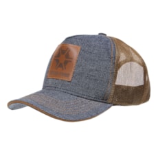 Boné Jeans Trucker com Tela Texas Farm 29038 Boné Jeans Trucker com Tela Texas Farm 29038