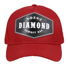 Boné Vermelho Trucker com Tela Texas Diamond 24428