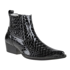 Bota Bico Fino Masculina Serpente Preta Cow Way 26139 Bota Bico Fino Masculina Serpente Preta Cow Way 26139