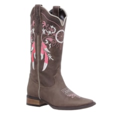 Bota Bico Quadrado Feminina Cow Way Marrom 26158 Bota Bico Quadrado Feminina Cow Way Marrom 26158