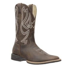 Bota Masculina Jácomo Couro Marrom Bico Quadrado 29256 Bota Masculina Jácomo Couro Marrom Bico Quadrado 29256