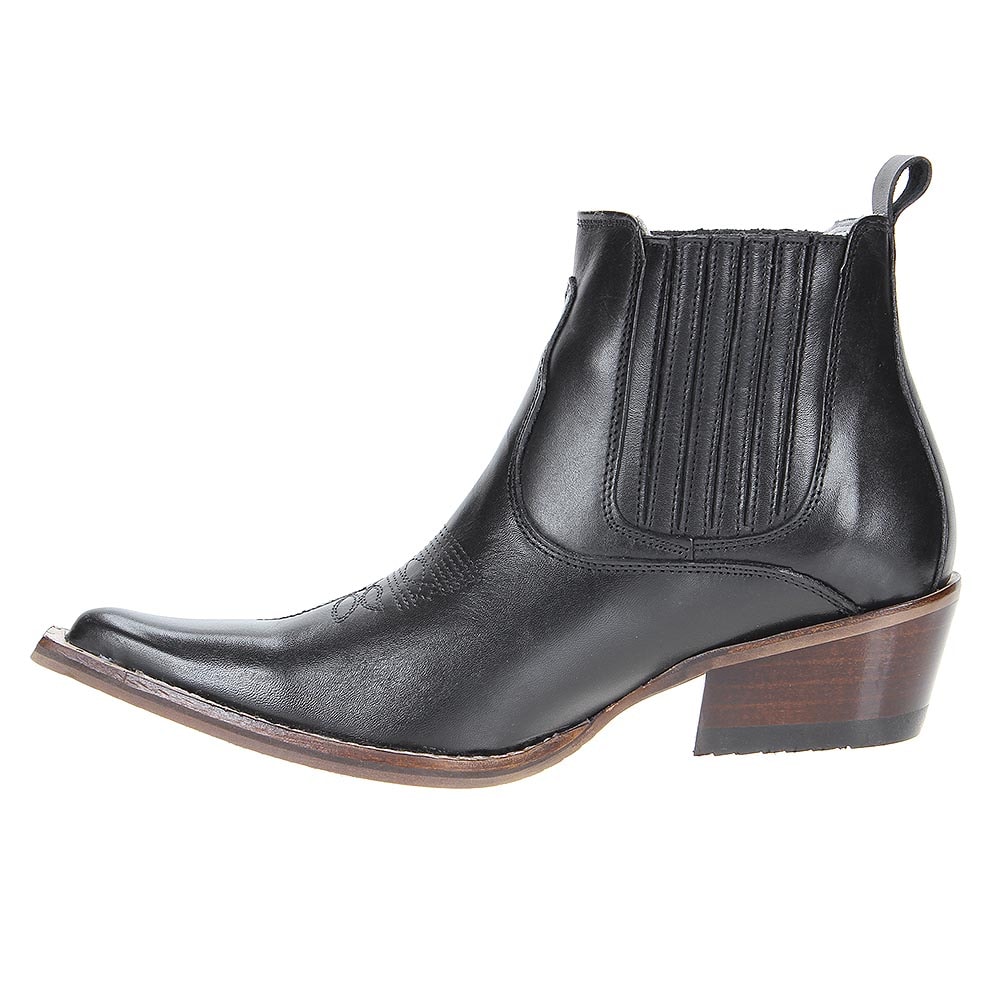 bota masculina bico fino preta