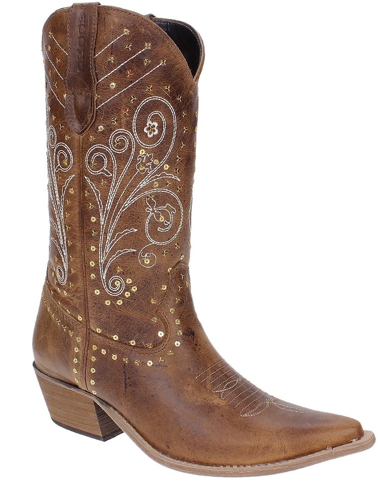 bota texana feminina marrom