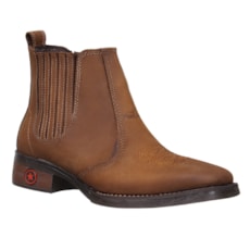 Botina Feminina Bico Quadrado Marrom Potro 26827 Botina Feminina Bico Quadrado Marrom Potro 26827