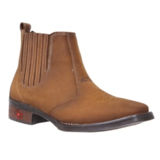 Botina Feminina Bico Quadrado Marrom Potro 28186 Botina Feminina Bico Quadrado Marrom Potro 28186