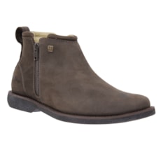Botina Masculina Couro Marrom com Zíper Zebu 27739 Botina Masculina Couro Marrom com Zíper Zebu 27739