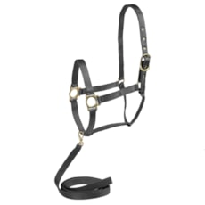 Cabresto Preto para Cavalo Bronc-Steel com Cabo 25641 Cabresto Preto para Cavalo Bronc-Steel com Cabo 25641