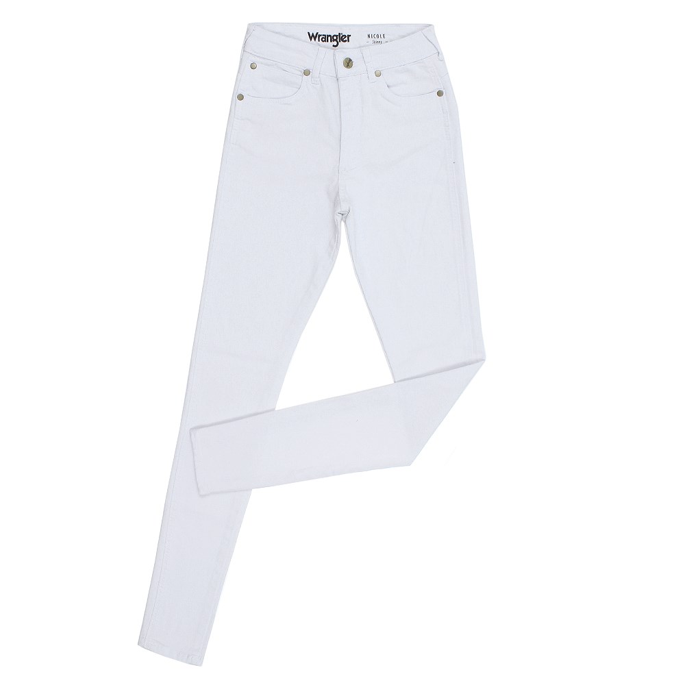 calcas jeans branca cintura alta