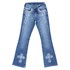 Calça Jeans Feminina Azul Boot Cut Bordada com Elastano Tassa Gold 25445