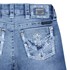 Calça Jeans Feminina Azul Boot Cut Bordada com Elastano Tassa Gold 25445