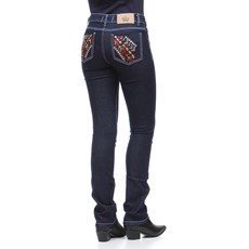 Calça Jeans Feminina Azul Bordada com Elastano Smith Brothers 25580