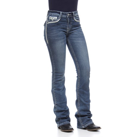 Calça Jeans Feminina Boot Cut Azul com Elastano Tassa Gold 28145