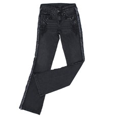 Calça Jeans Feminina Boot Cut com Elastano Trabalhada Tassa 24854
