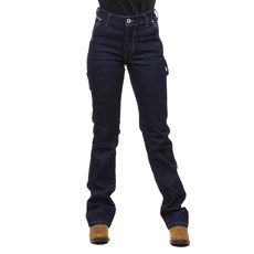 Calça Jeans Feminina Carpinteira com Elastano Azul Escuro Os Vaqueiros 32223