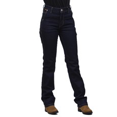 Calça Jeans Feminina Carpinteira com Elastano Azul Escuro Os Vaqueiros 32223