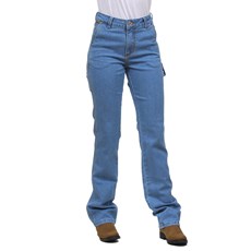 Calça Jeans Feminina Carpinteira Delavê com Elastano Os Vaqueiros 32230