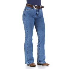 Calça Jeans Feminina Cintura Alta Cowboy Cut Azul Tassa 29991
