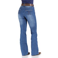 Calça Jeans Feminina Cintura Alta Cowboy Cut Azul Tassa 29992