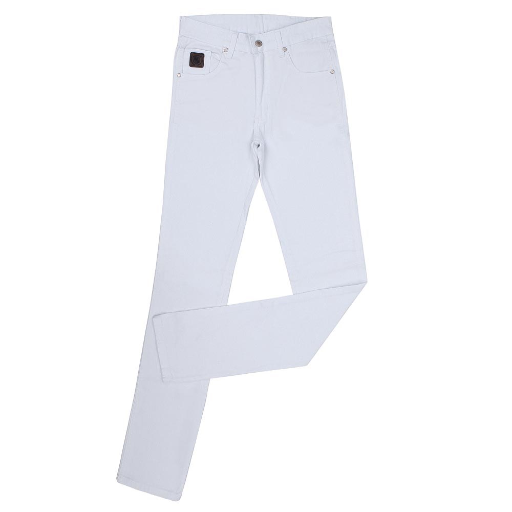 calça de sarja masculina branca