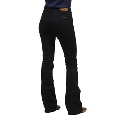 Calça Jeans Preta Feminina Boot Cut Cintura Alta com Elastano Tassa 32114