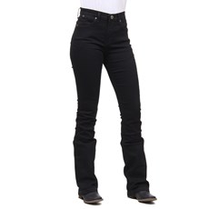 Calça Jeans Preta Feminina Boot Cut com Elastano Wrangler Original 26639