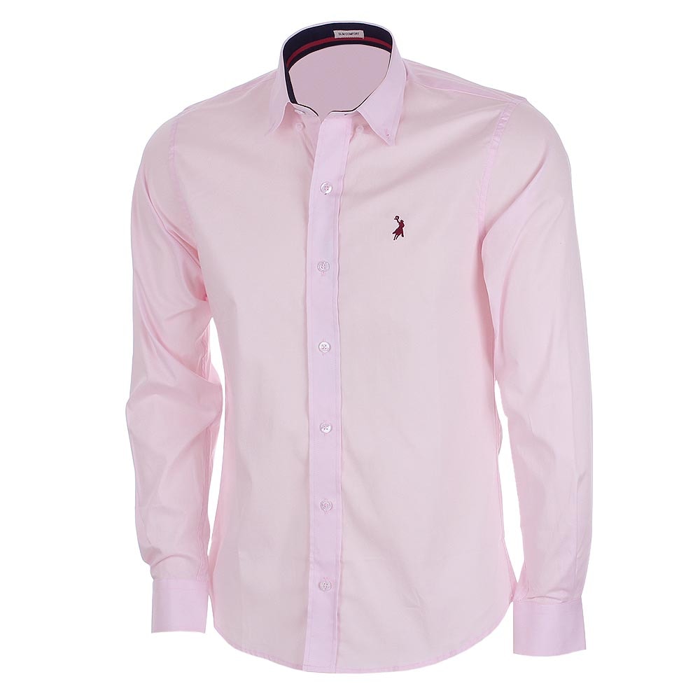 blusa manga longa rosa masculina