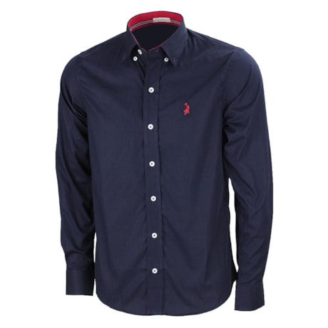 Camisa Azul Marinho Masculina Manga Longa Austin Western 24770