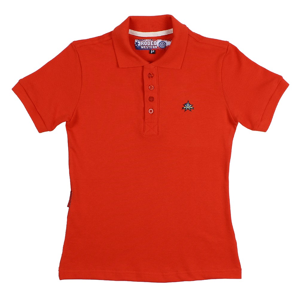 camisa gola polo vermelha feminina