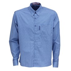 Camisa Manga Longa Azul Estampada Masculina Rodeo Western 26363