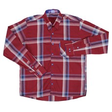 Camisa Manga Longa Masculina Xadrez Vermelho Rodeo Western 22628