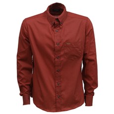 Camisa Masculina Manga Longa Vermelha Estampada Tassa 32104
