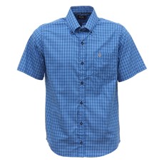 Camisa Masculina Xadrez Azul Claro Manga Curta Tuff 29700