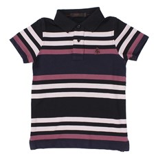 Camisa Polo Infantil Preta Listrada Tassa Boys 21387