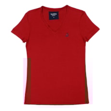 Camiseta Feminina Gola V Tassa Vermelha 26785 Camiseta Feminina Gola V Tassa Vermelha 26785