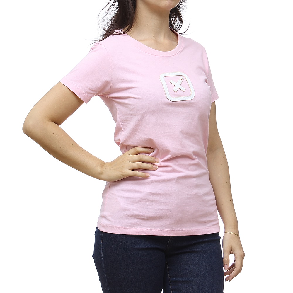 camiseta rosa claro feminina
