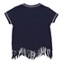 Camiseta Infantil Feminina Azul Marinho Estampada com Franja Tassa 28156