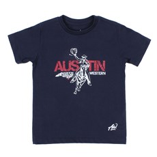 Camiseta Infantil Masculina Azul Marinho Austin Western 29794