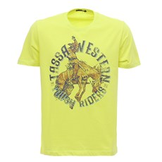 Camiseta Masculina Amarela Estampada Tassa 29928