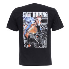 Camiseta Masculina Calf Roping Preta Texas Diamond 27817