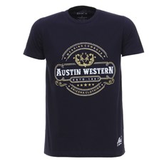 Camiseta Masculina Estampada Azul Marinho Austin Western 28022