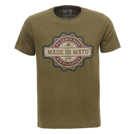 Camiseta Masculina Estampada Verde Made in Mato 31404