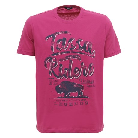 Camiseta Masculina Rosa Estampada Tassa 29923