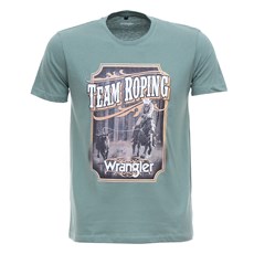 Camiseta Team Roping Verde Masculina Original Wrangler 27903