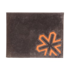 Carteira de Couro Masculina Detalhe Laranja Tuff 27599 Carteira de Couro Masculina Detalhe Laranja Tuff 27599