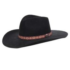 Chapéu Cavalgada Preto de Feltro Texas Diamond 26273 Chapéu Cavalgada Preto de Feltro Texas Diamond 26273