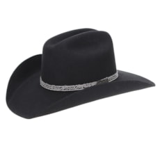 Chapéu Country Preto 6X Texas Diamond Feltro 22848 Chapéu Country Preto 6X Texas Diamond Feltro 22848